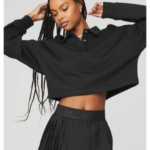 Alo yoga black Polo Henley pullover